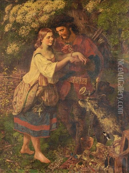 Robin Hood And Maid Marian Oil Painting - Thomas Frank Heaphy