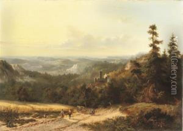 A Sunny Afternoon In The Mountains Oil Painting - Ferdinand Hendrik Sijpkens