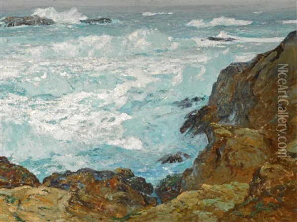 Rockbound Coast Oil Painting - William Ritschel