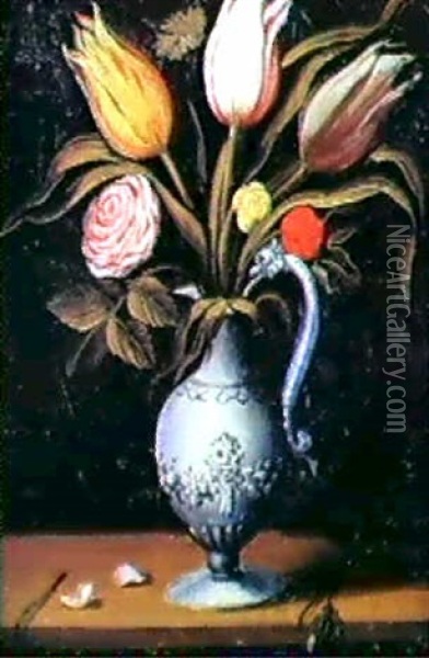 Vaso Di Fiori Oil Painting - Orsola Maddalena Caccia