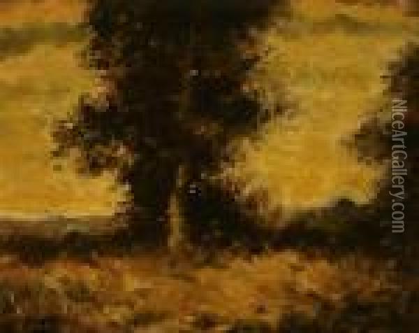 Tree In A Landscape Oil Painting - John Francis Murphy