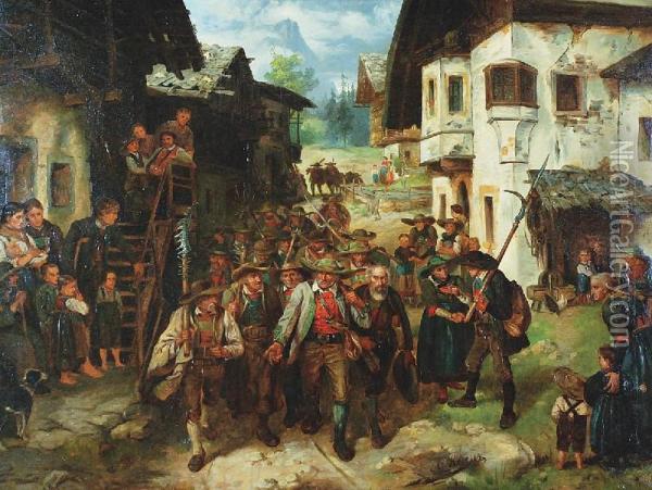 Scena Historyczna Oil Painting - August Kraus