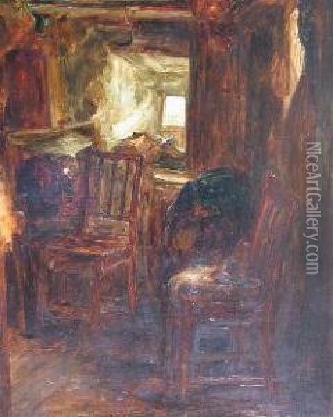 A Cottage Interior Oil Painting - George-Paul Chalmers