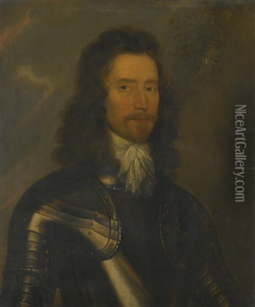 Portrait Of A Gentleman In Armour, Possibly Colonel Sir William Rooke Oil Painting - Robert Walker