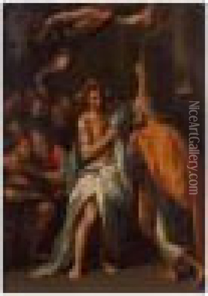 Gesu Cristo Offre Le Chiavi A San Pietro Oil Painting - Ippolito Scarsella (see Scarsellino)