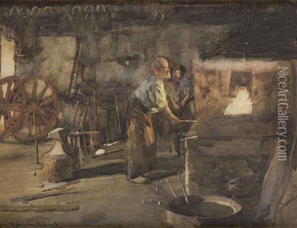 The Blacksmith Oil Painting - John Rennie MacKenzie Houston