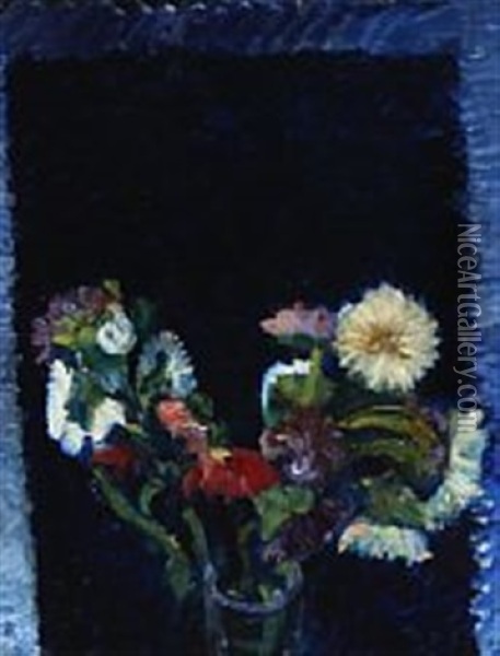 Still Life With Flowers Oil Painting - Harald Giersing