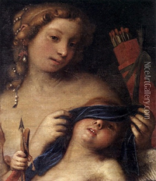 Venus And Cupid Oil Painting - Cornelis Cornelisz Van Haarlem