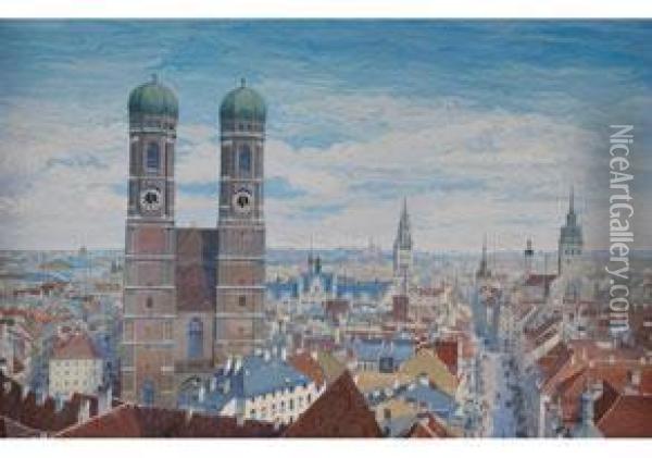 Blick Uber Munchen Oil Painting - Franz Alt