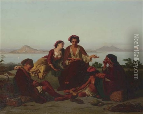 Graziella Oil Painting - Rudolf W. A. Lehmann