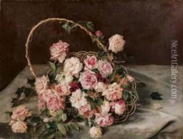Rose Oil Painting - Licinio Barzanti