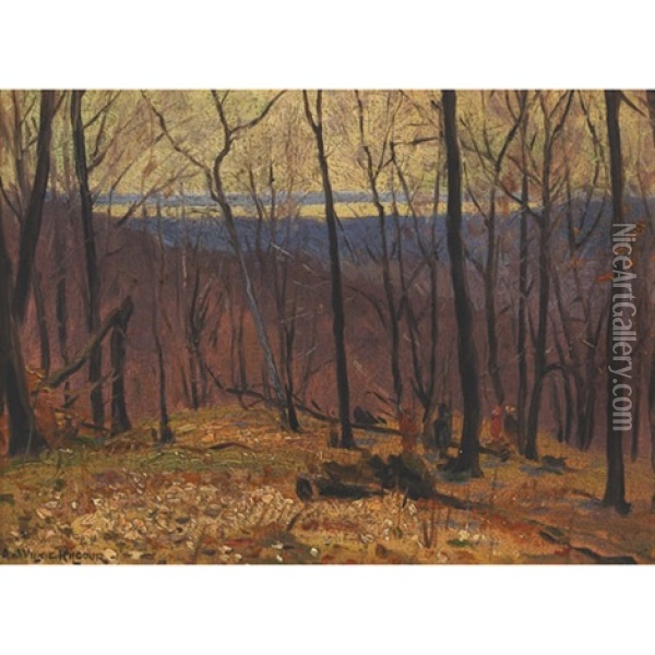 Wooded Landscape Oil Painting - Andrew Wilkie Kilgour