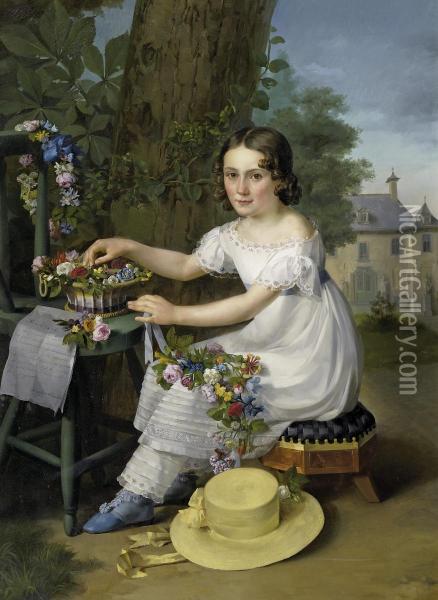 Portrait Of Emilie Oil Painting - Francois-Guillaume Menageot