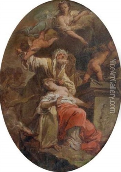 Le Sacrifice D'iphigenie (study) Oil Painting - Gaetano Gandolfi