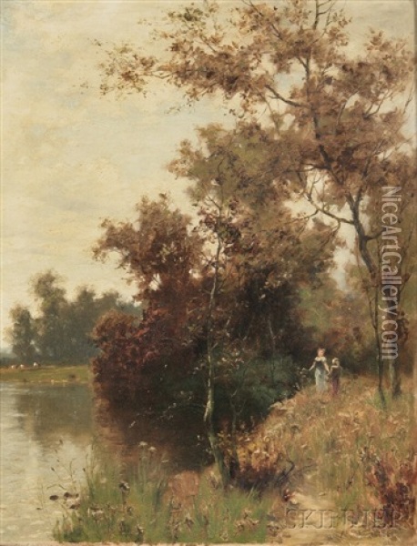 Afternoon By The River Oil Painting - Albert Babb Insley