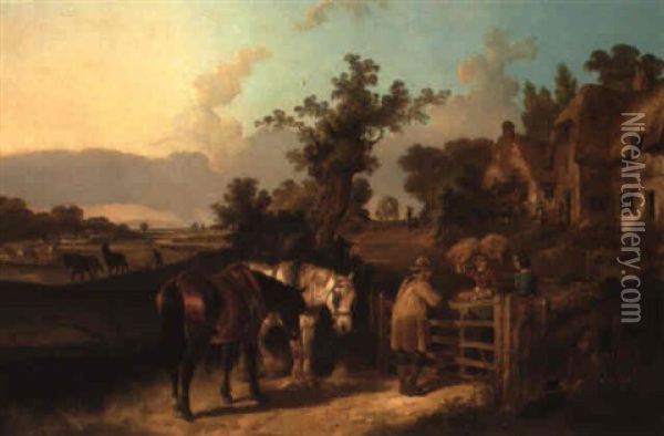 A Ploughman's Rest Oil Painting - Charles Shayer