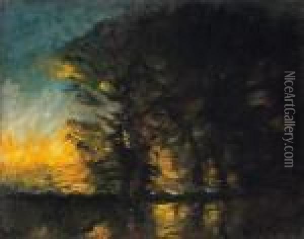 Twilight Among The Trees Oil Painting - Laszlo Mednyanszky