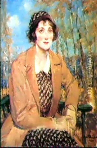 Portrait Presume D'yvonne Printemps Oil Painting - Jacques-Emile Blanche