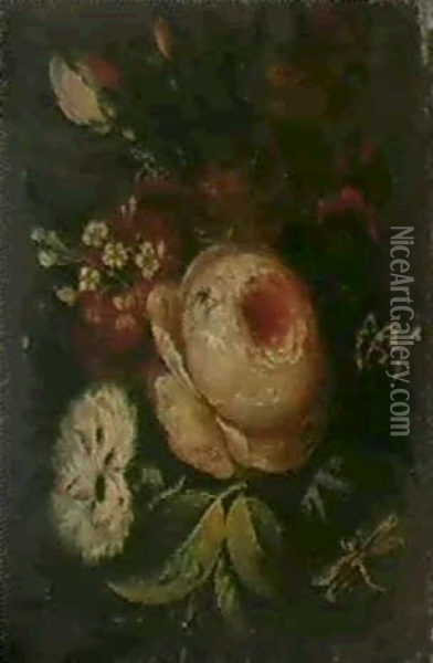 Bouquet De Fleurs Avec Libellule Oil Painting - Jan Baptiste Brueghel
