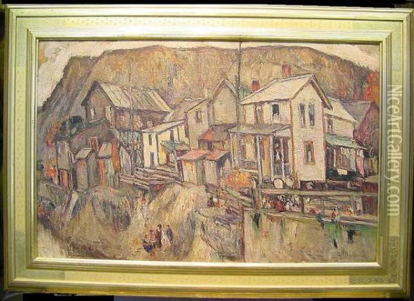 Mining Town Oil Painting - Abraham Manievich
