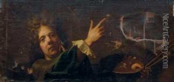 Autoportrait Oil Painting - Jean-baptiste Jouvenet