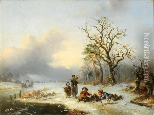 A Cold Morning; Summer Oil Painting - Alexis de Leeuw
