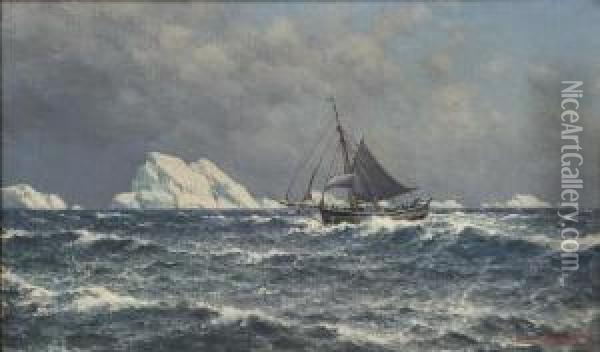 Gjoa I Ishavet Oil Painting - Lars Laurits Larsen Haaland