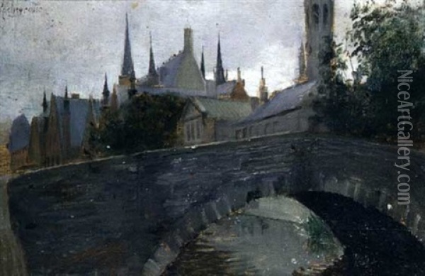 Bruges Oil Painting - Georges Antoine Rochegrosse