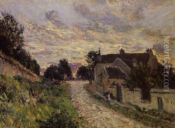 A Small Street in Louveciennes Oil Painting - Alfred Sisley