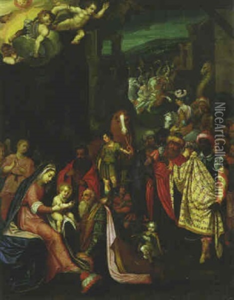 L'adoration Des Mages Oil Painting - Hendrik van Balen the Elder
