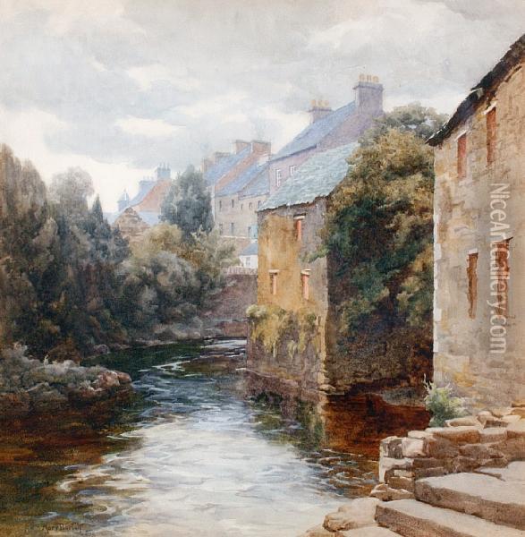 A River View, Glenties, Co. Donegal Oil Painting - Mary Georgina Barton