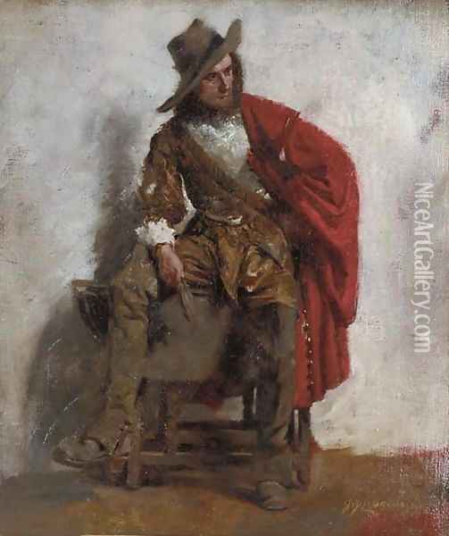 A rest from duties Oil Painting - French School