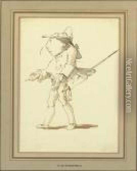 Caricature Of A Courtier Oil Painting - Giovanni Battista Tiepolo