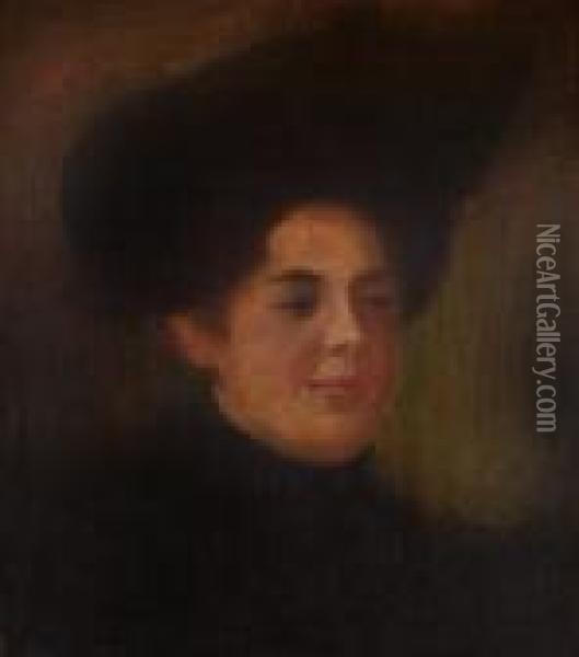 Kvinneportrett Oil Painting - Hans Olaf Heyerdahl