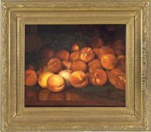 Peaches Oil Painting - Lemuel Everett Wilmarth