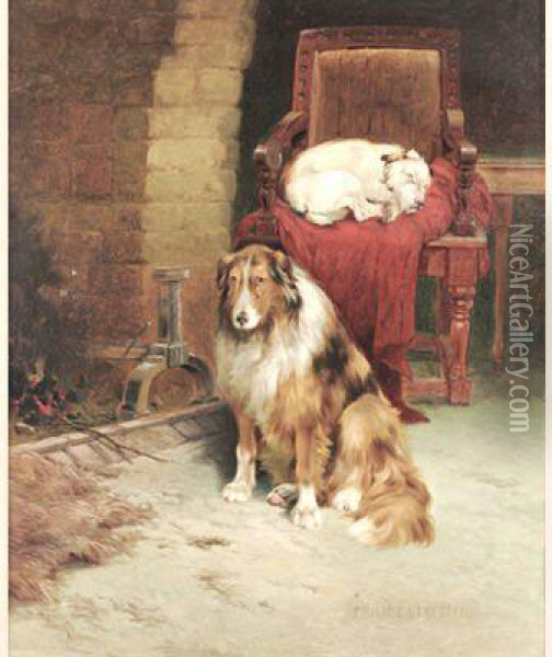 By The Warmth Of The Fire Oil Painting - Philip Eustace Stretton