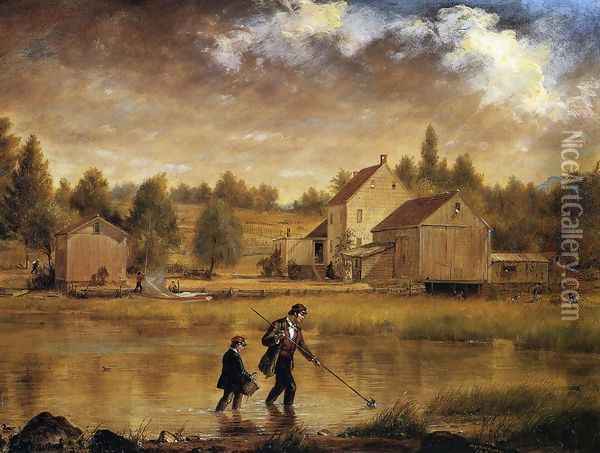 Catching Crabs Oil Painting - William Sidney Mount