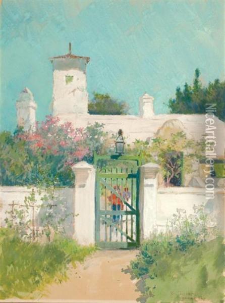 The Green Gate, Bermuda Oil Painting - Ross Sterling Turner