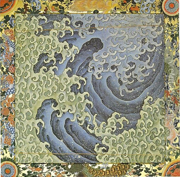 Masculine Waves (Onami) Oil Painting - Katsushika Hokusai