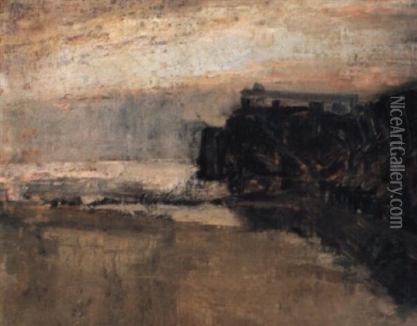 L'estacade, Ostende Oil Painting - James Ensor