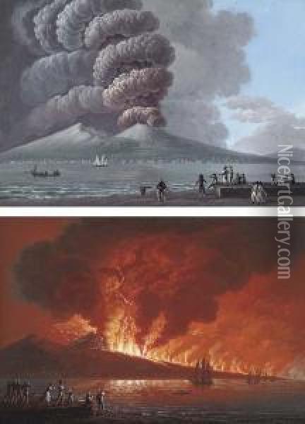 The Eruption Of Vesuvius Oil Painting - Camillo da Vito