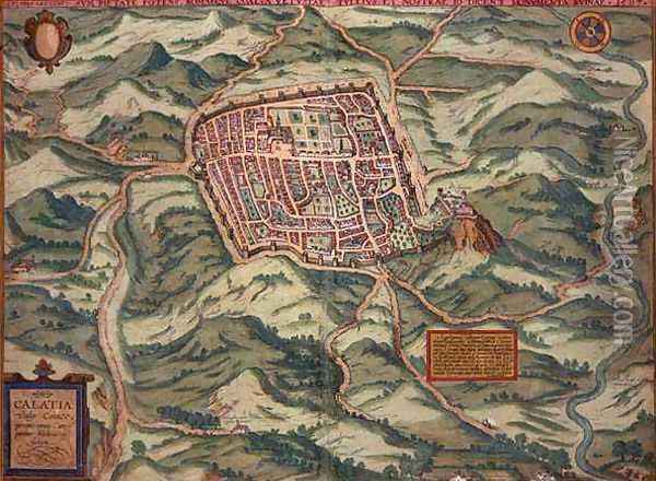 Map of Caiazzo from Civitates Orbis Terrarum Oil Painting - Joris Hoefnagel