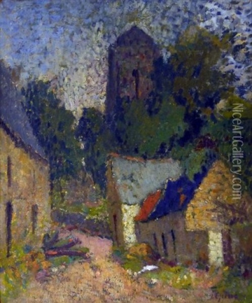 Village Oil Painting - Joseph Louis Lepine