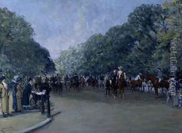 Rotten Row Hyde Park Oil Painting - Albert Jnr. Ludovici