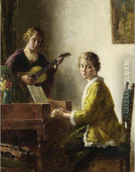 A Musical Moment Oil Painting - Bernard Johann De Hoog