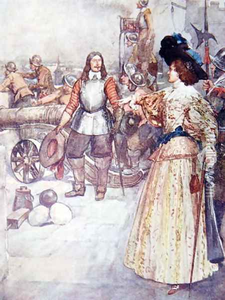 She Ordered the Commander to Load the Cannon, from The Story of France, by Mary MacGregor, 1911 Oil Painting - William Rainey