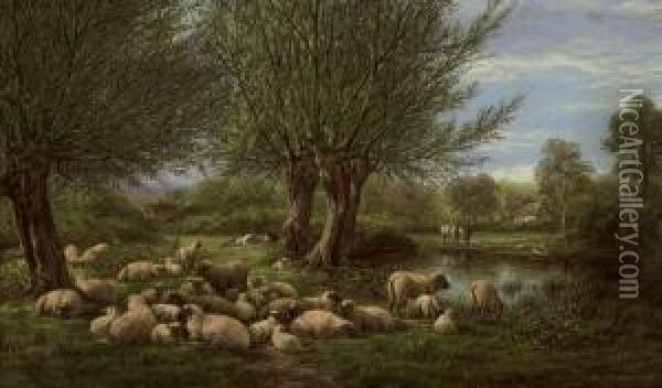 Noonday Rest Oil Painting - William Snr Luker