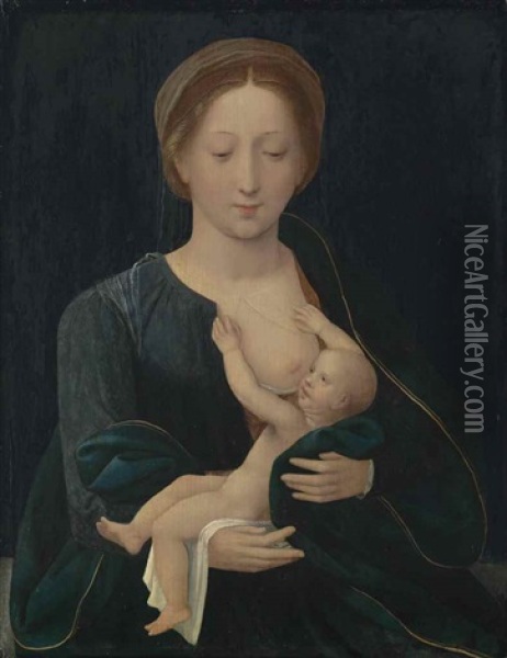 The Virgin And Child Oil Painting -  Master of the Female Half Lengths