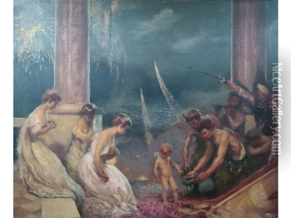 L'autel De L'amour Oil Painting - Gaston La Touche