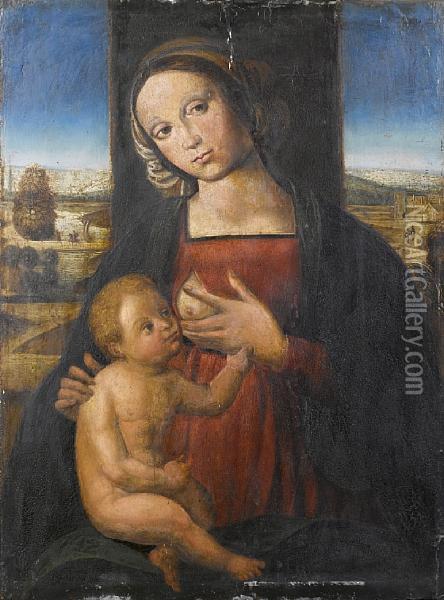 The Madonna Del Latte Oil Painting - Pietro Perugino
